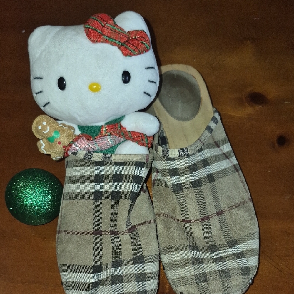 Burberry Plaid Slip-On Mules with Stud Accents - Picture 14 of 14
